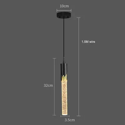 Pendente de Cristal Nórdico LED para Quarto, Sala de Estar e Cozinha
