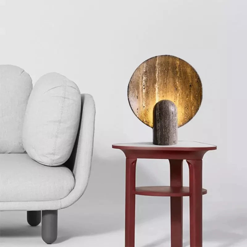 Luminária de Mesa Resina Travertino Nórdica – Sala e Quarto de Luxo