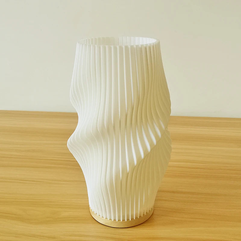 Luminária Plissada Cream 3D Café Quarto Estudo Atmosfera