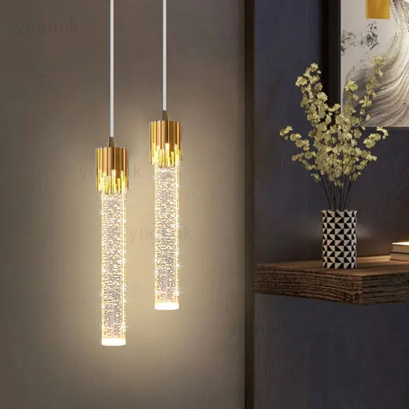 Pendente de Cristal Nórdico LED para Quarto, Sala de Estar e Cozinha