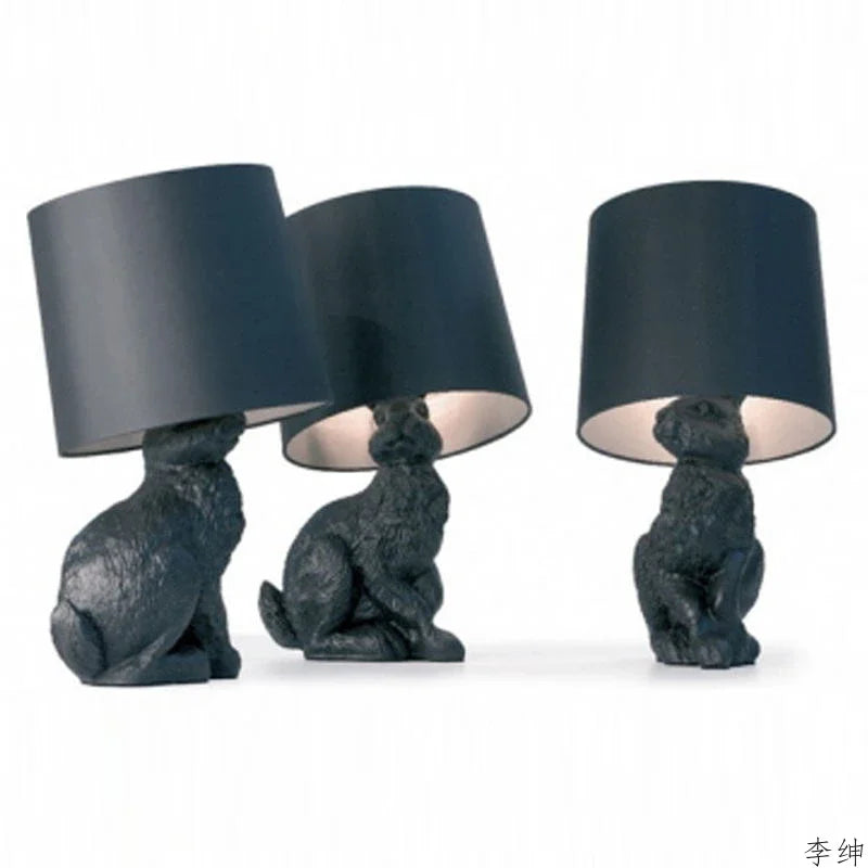 Luminária de Mesa Coelho LED Resina Nórdica – Quarto e Cabeceira