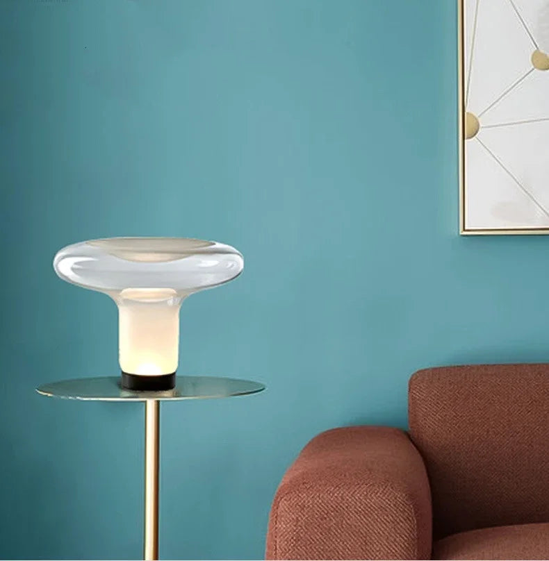 Luminária Cogumelo Vidro Água-Viva Estilo Francês LED