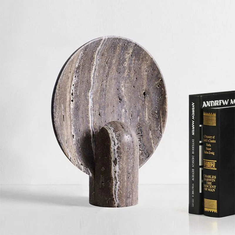 Luminária de Mesa Resina Travertino Nórdica – Sala e Quarto de Luxo