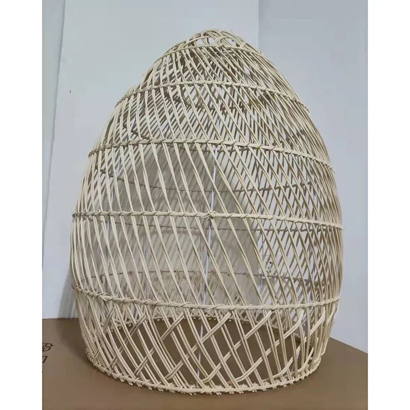 Pendente de Rattan Natural Tecido à Mão Estilo Chinês para Sala