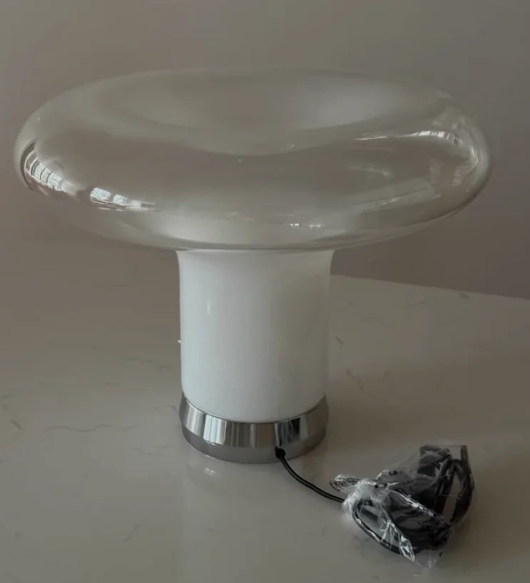 Luminária Cogumelo Vidro Água-Viva Estilo Francês LED