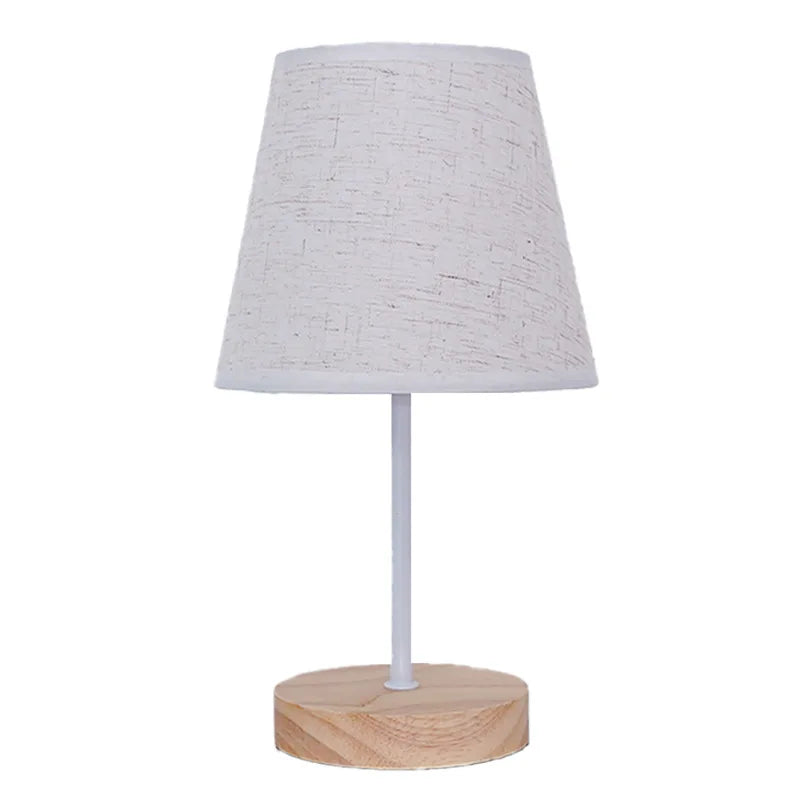 Luminária Madeira Linho USB Cabeceira Luz Quente Atmosfera