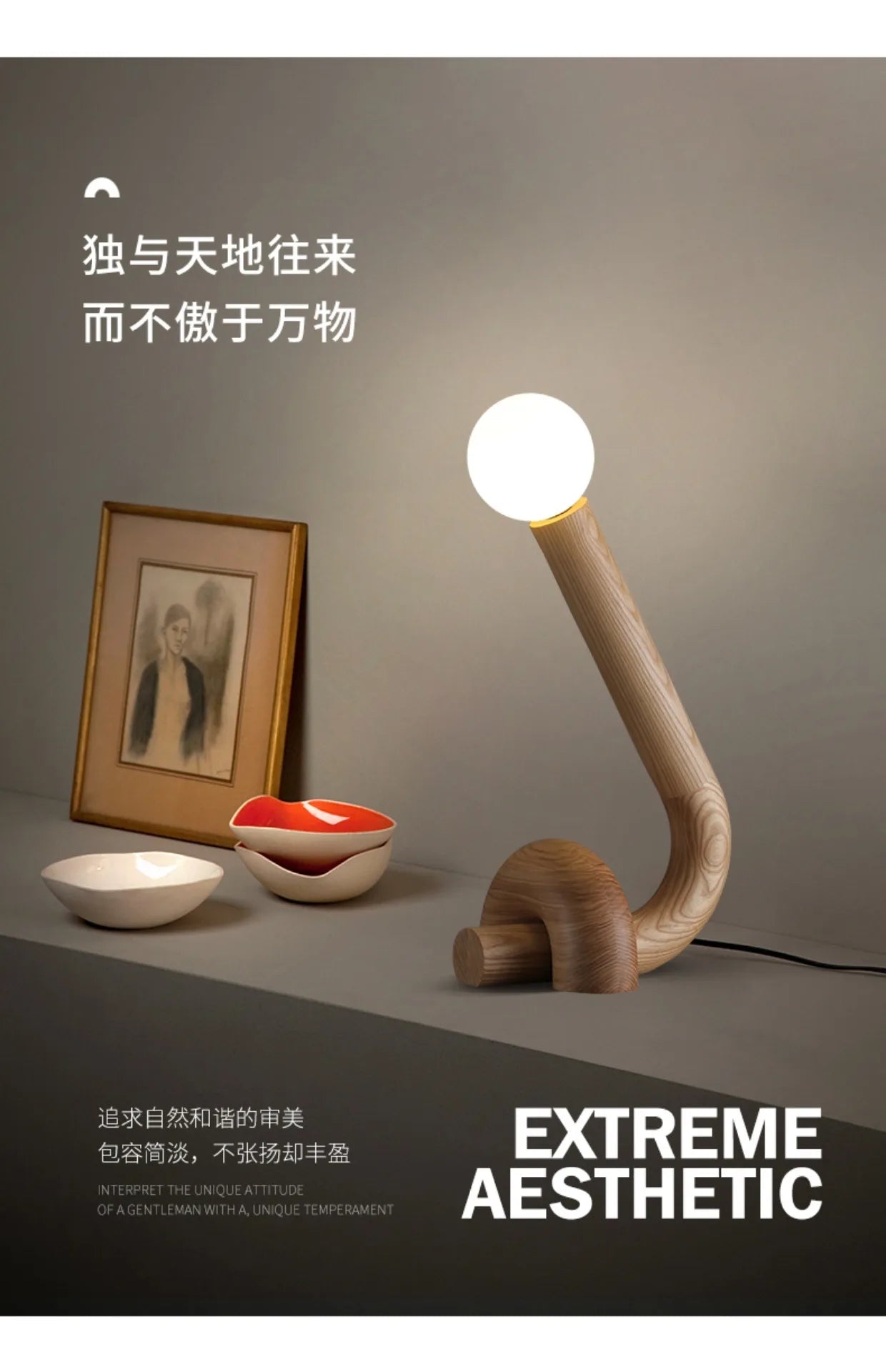 Luminária de Mesa LED Madeira Maciça Criativa – Quarto e Cabeceira