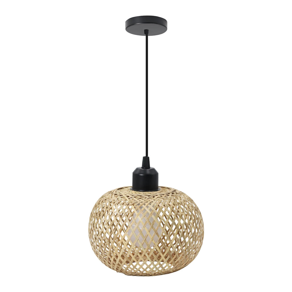 Pendente Artesanal em Bambu e Rattan E27 para Café