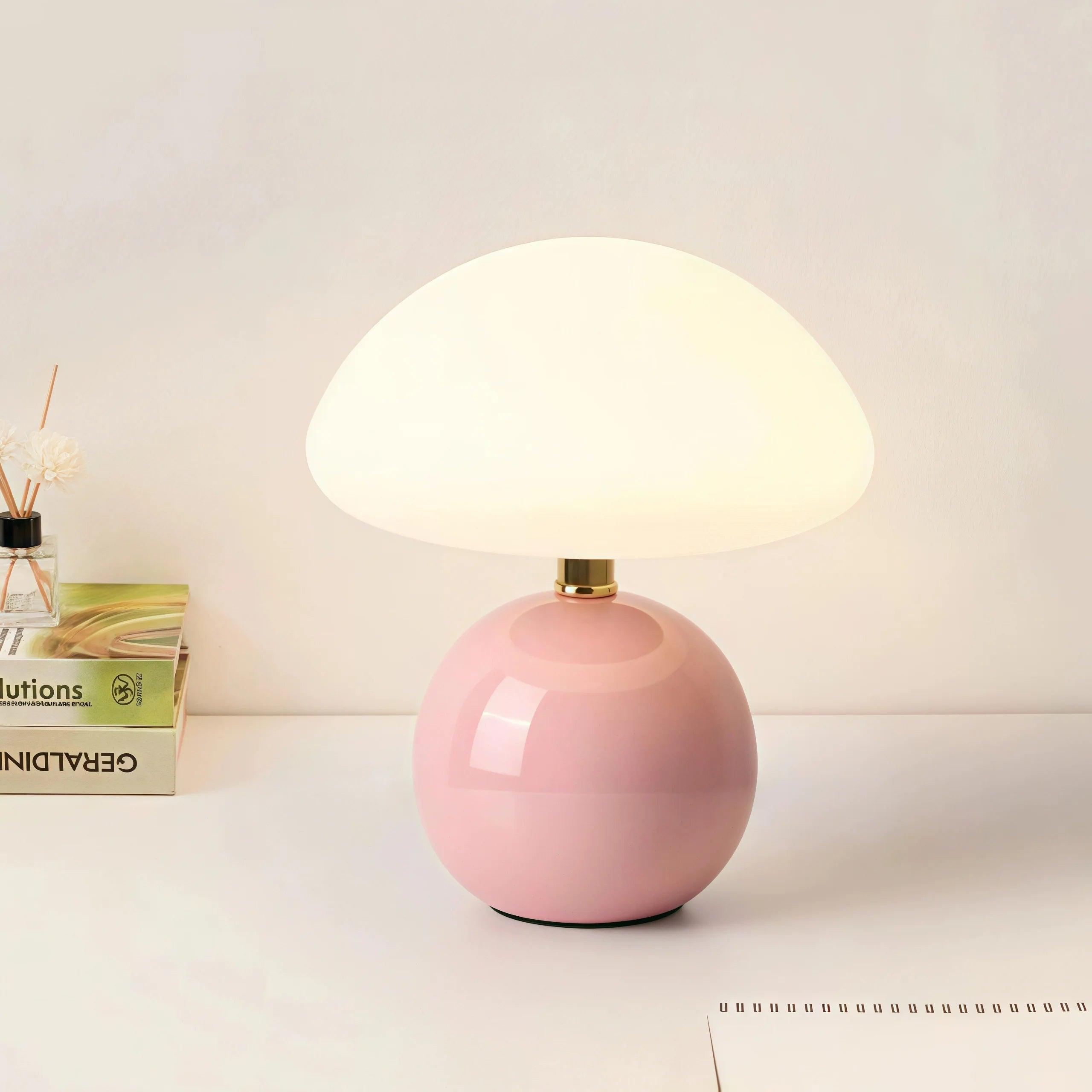 Abajur Cogumelo Cerâmica LED Luz Quente Cabeceira