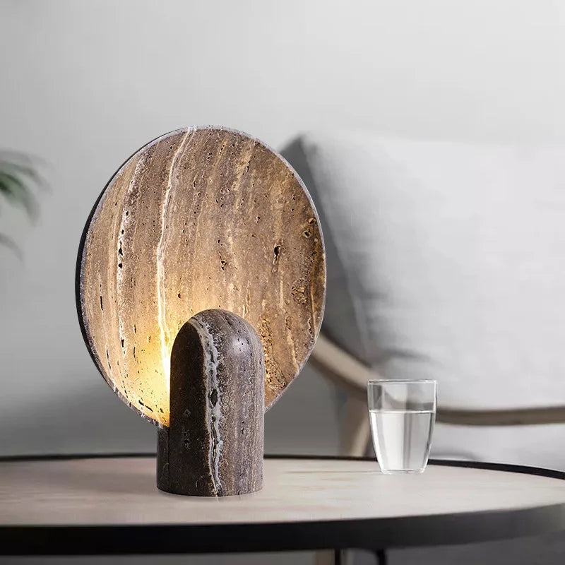 Luminária de Mesa Resina Travertino Nórdica – Sala e Quarto de Luxo