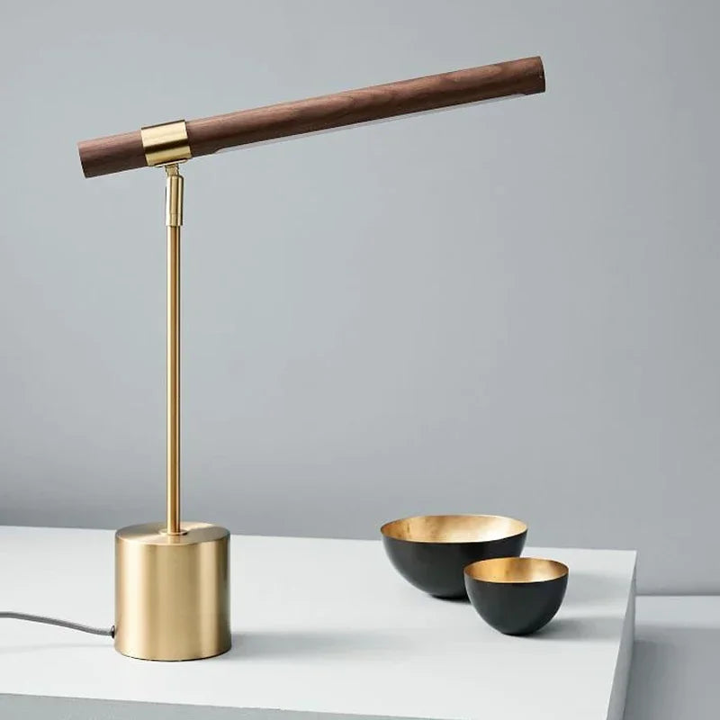 Luminária de Mesa Italiana Designer Madeira LED – Sala e Cabeceira