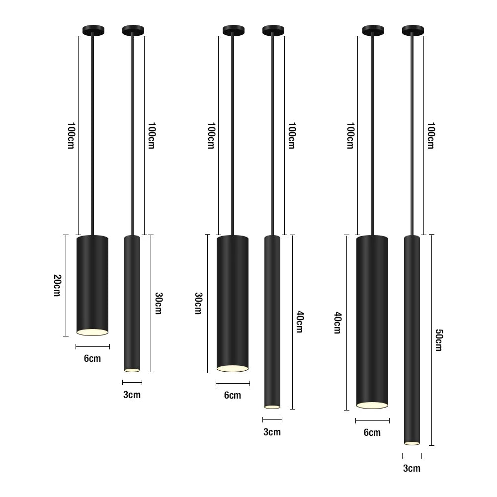 Pendente Tubular LED Cilíndrico