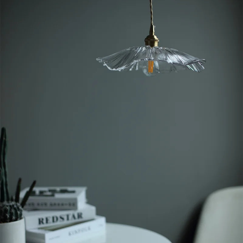 Pendente de Vidro Floral — Luminária Decorativa para Sala