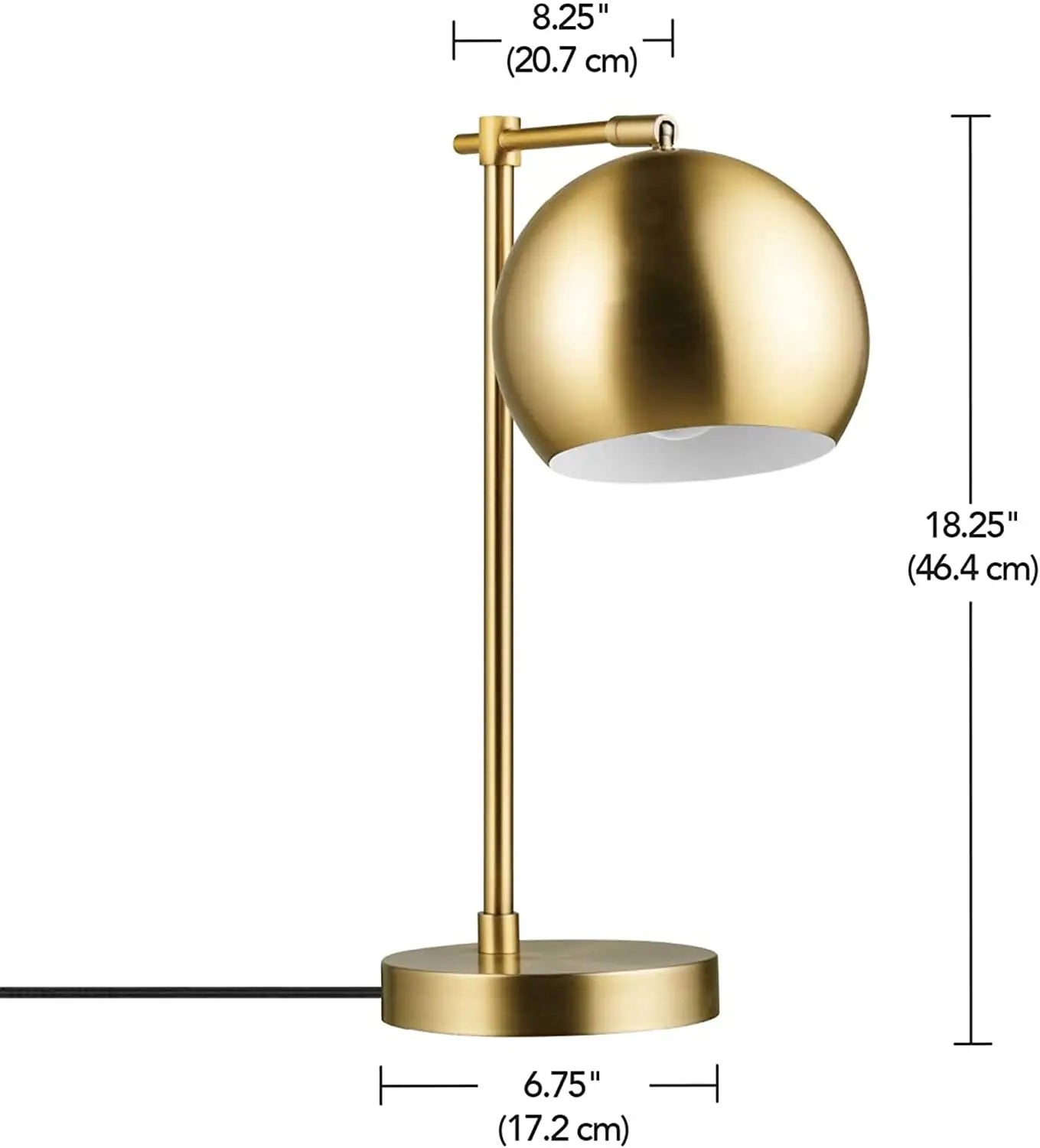 Luminária de Mesa Metal Pesado Latão Fosco com Cabo Tecido LED – Vintage