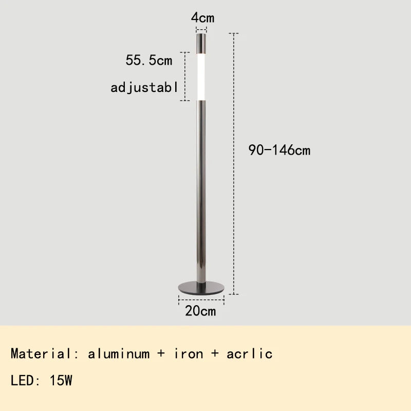 Luminária de Chão Americana Regulável em Altura LED – Sala e Leitura