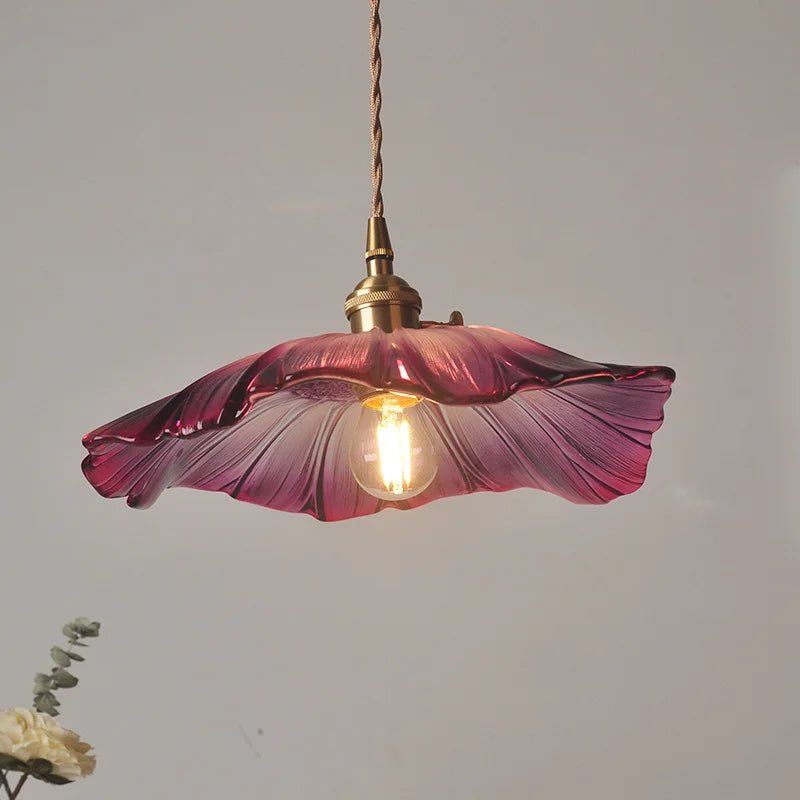 Pendente de Vidro Floral — Luminária Decorativa para Sala